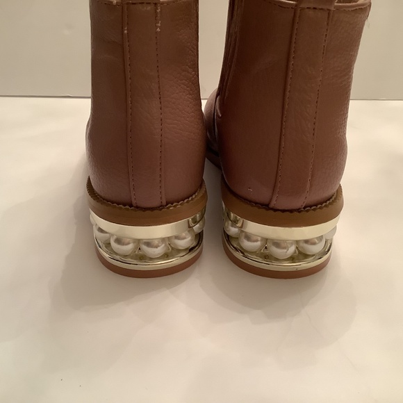 Dusty rose pink vegan leather ankle boots Pearl heel size 8 Catherine Malandrino - Picture 4 of 7
